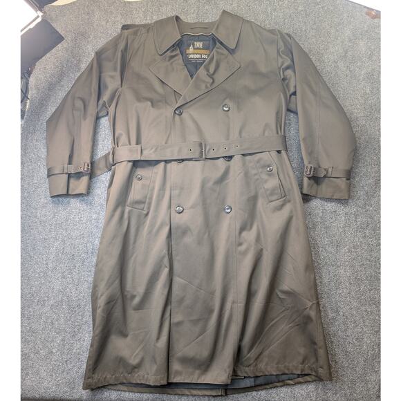 London Fog Trench Coat Mens 42 Regular Belted Long Lined Insulated Thinsulate - Picture 1 of 16